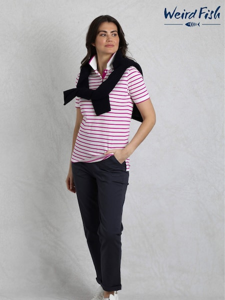 Weird Fish Pink Janely Striped Pique 100% Cotton Polo Shirt (W53840) | 2,283 UAH