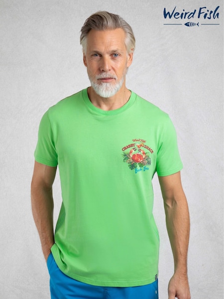 Weird Fish Green Crabby Shack Back Print Graphic T-Shirt (W53864) | €37