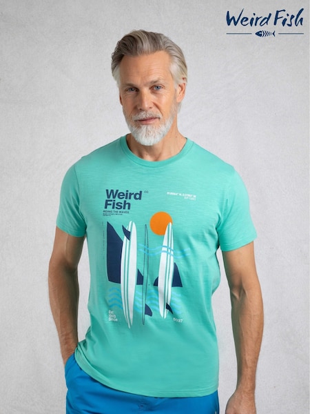 Weird Fish Blue Coordinates Front Print Graphic T-Shirt (W53870) | R$ 275