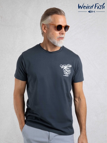 Weird Fish Blue Marlin Back Print T-Shirt (W53872) | R$ 275