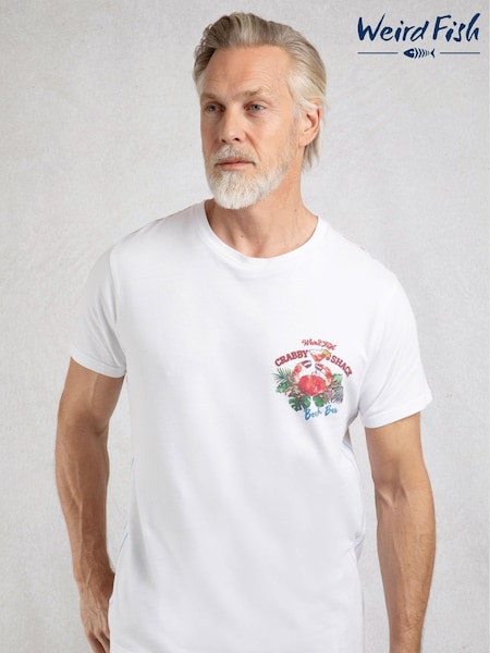 Weird Fish White Crabby Shack Back Print Graphic T-Shirt (W53885) | 139 QAR