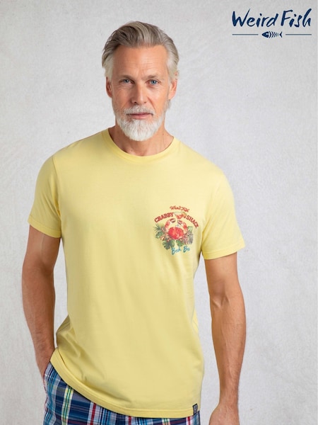 Weird Fish Yellow Crabby Shack Back Print Graphic T-Shirt (W53886) | €37