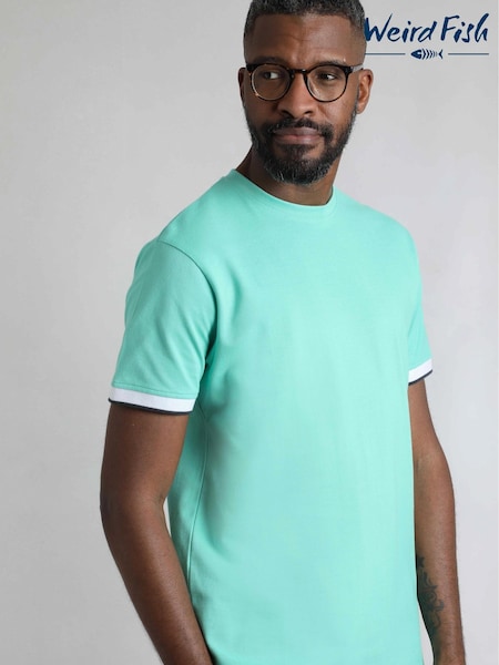 Weird Fish AquaMarine Danville Pique 100% Cotton T-Shirt (W53887) | AED175