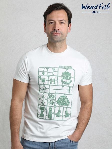 Weird Fish Cream CampKit Front Print Graphic T-Shirt (W53897) | €37