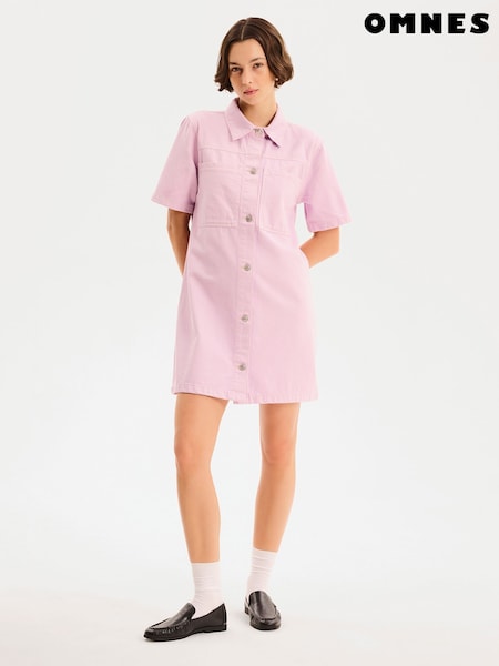 Omnes 100% Cotton Olivia Denim Collard Mini Dress (W53958) | R$ 585