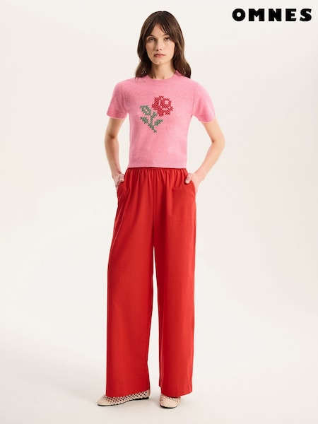Omnes Lexi Cross Stitched Rose Knit Tank Top (W53968) | 313 LEI