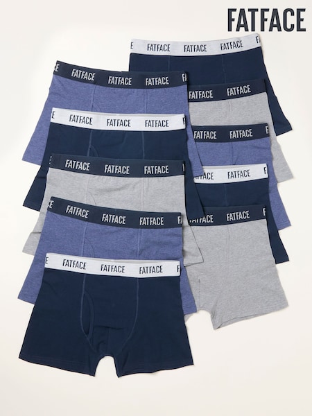 FatFace Navy 10 Pairs of Plain Boxers (W54023) | €80
