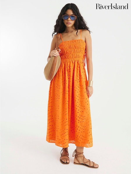 River Island Broderie Baby Doll Maxi Dress (W54036) | 439 LEI