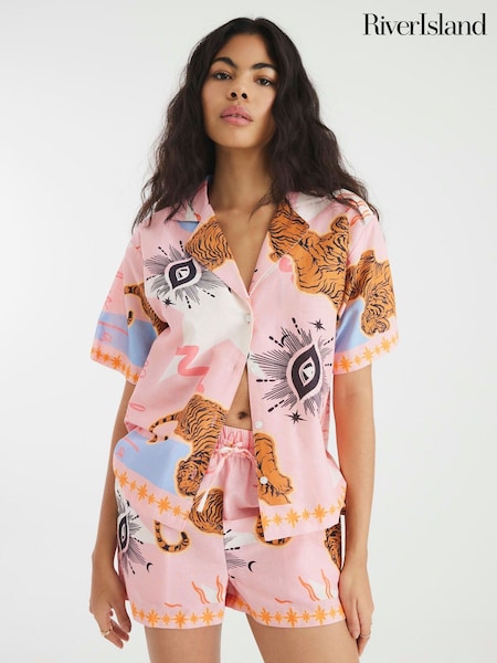 River Island Celestial Shirt and Shorts shirt and short Set (W54046) | 268 LEI