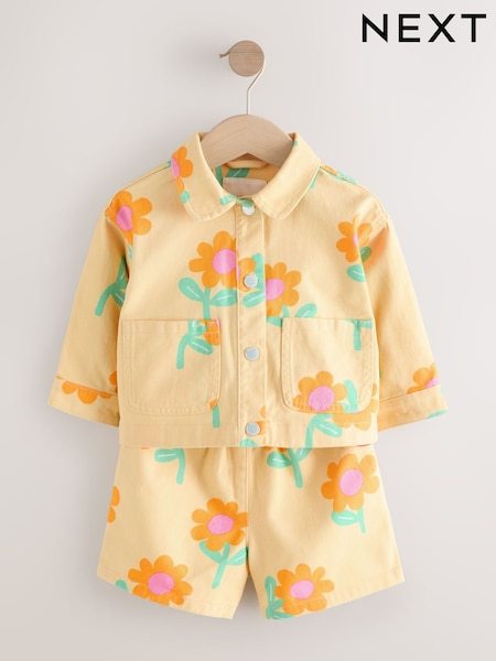 Gul blomst - Printed Jacket And Shorts Set (3mths-7yrs) (W54083) | kr351 - kr418