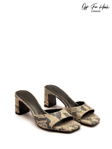 Off The Hook Print Park Snake Print Block Heel Sandals (W54106) | 58 €