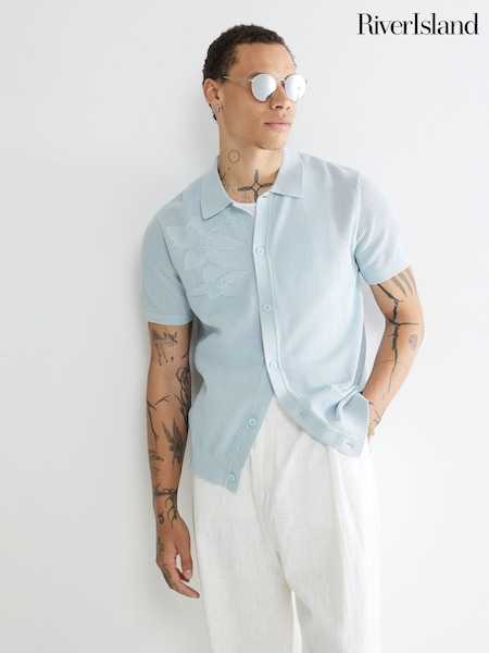 River Island Floral Pointelle Shirt (W54115) | R$ 355