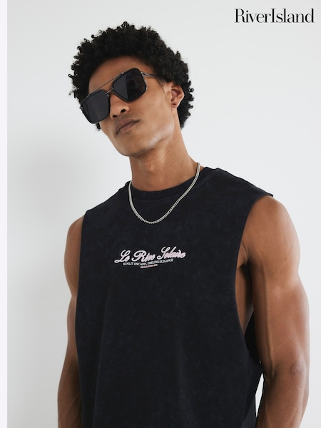 River Island Black Sunlit Car Sleeveless Tank (W54135) | AZN 55