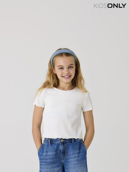 ONLY KIDS Short Sleeve White T-Shirt (W54231) | 17 €