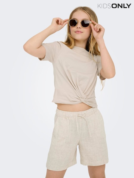 ONLY KIDS Natural Linen Blend Shorts (W54232) | 99 QAR