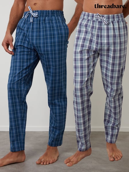 Threadbare Blue Cotton Poplin Lounge Joggers 2 Pack (W54248) | R$ 300