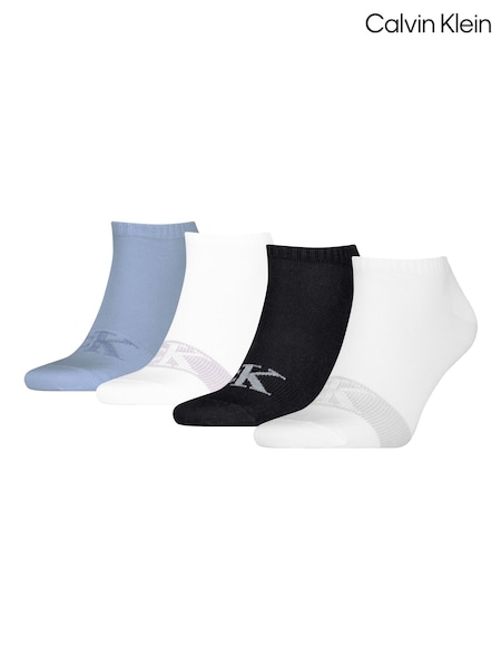 Calvin Klein White Mens Sneaker Socks 4 Pack (W54292) | €33