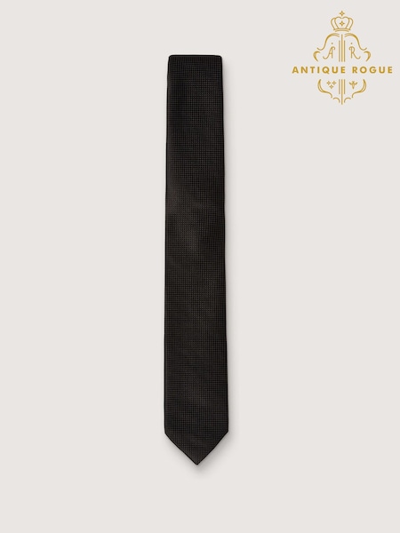 Antique Rogue Black Texture Tie (W54317) | AED116