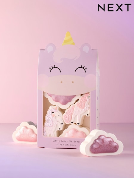 Purple - Set Of 4 Little Miss Unicorn Bath Fizzers