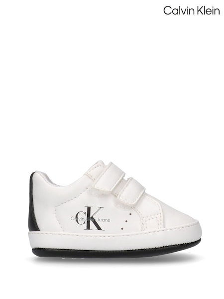 Calvin Klein White Baby Velcro Trainers (W54395) | ₪211