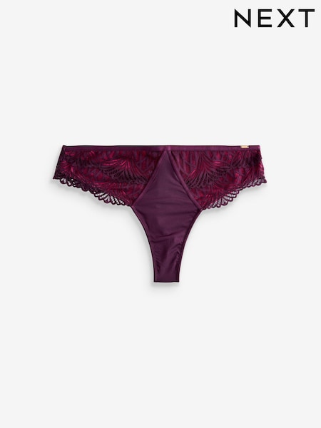 Lipsy Pink/Purple Thong Geo Lace Knickers (W54473) | SGD 23