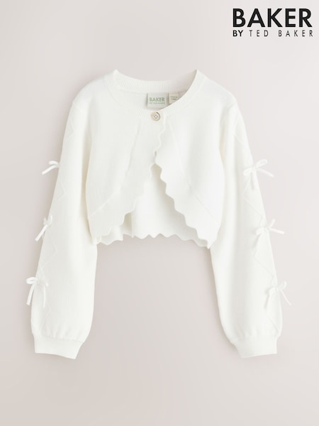 Baker by Ted Baker Bow Sleeve Scallop Edge Cardigan (W54540) | 129 QAR - 162 QAR