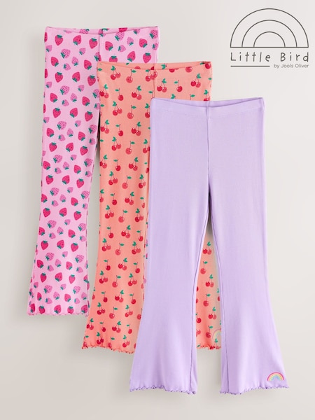 Little Bird by Jools Oliver Fruity Ribbed Jersey Kickflare Leggings 3 Pack (W54594) | AED116 - AED151