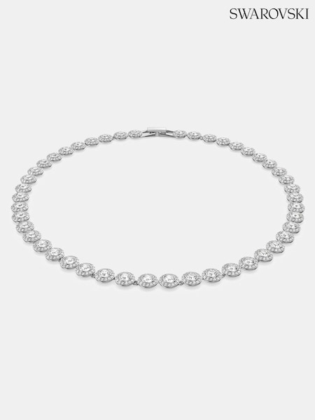 Swarovski Medium Una Angelic Tennis Necklace with Round Cut Rhodium Plated (W54615) | 359 €