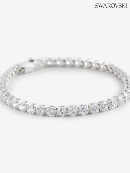 Blanco de Chrome - Swarovski Matrix Tennis Bracelet with Round Cut Gold Tone Plated (W54619) | 253 €