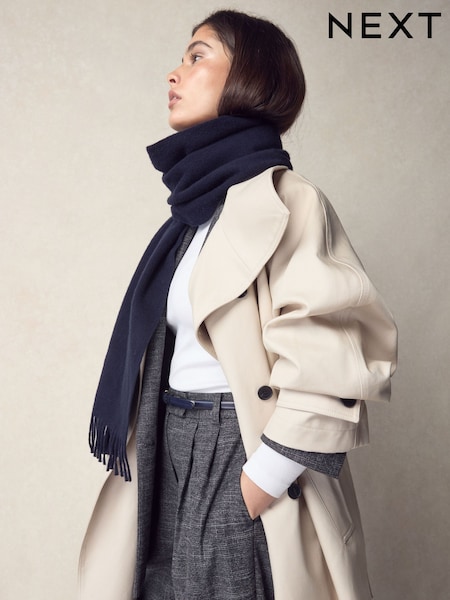 Navy Premium Made in Italy Midweight Scarf (W54667) | €56