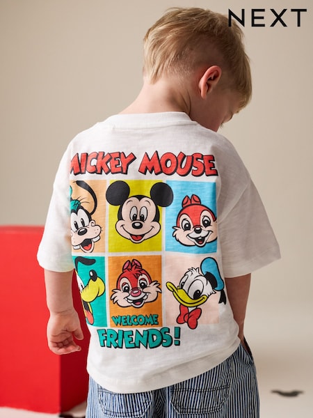 أبيض مطبوع - Mickey Mouse Short Sleeve T-Shirt (3mths-8yrs) (W54836) | ‏51 د.إ.‏ - ‏ 61‏ د.إ.