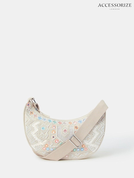 Accessorize Mirror Embellished Sling Cross-Body Bag (W54837) | 238 LEI