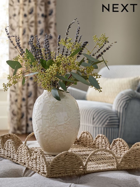 Vintage Style Embossed Ceramic Vase (W54862) | 93 د.إ.