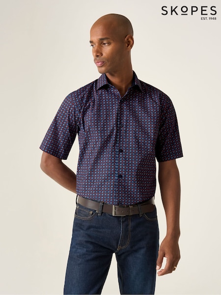 Skopes Circle Print 100% Cotton Short Sleeve Regular Fit Shirt (W54875) | €46