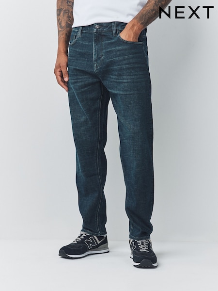 Denim Dark Blue Regular Tapered Fit Motionflex Jeans (W54911) | €50