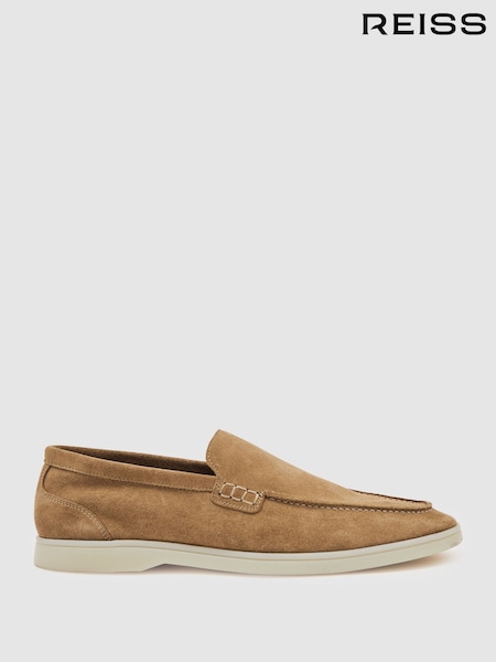 Reiss Stone Kason Suede Slip-On Loafers (W54918) | €245