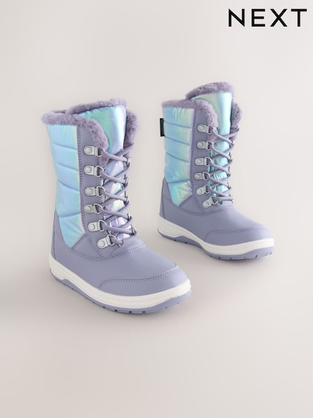Lilac Purple Iridescent Waterproof Snow Boots (W54948) | €58 - €66