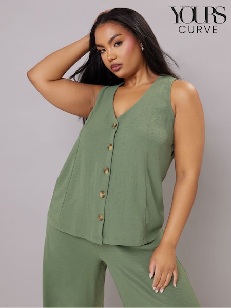 Yours Curve Green Airflow Waistcoat Vest (W55078) | €34