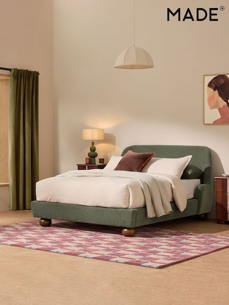 MADE.COM Soft Textured Weave Hunter Green Ellio Bed (W55166) | €795 - €1,060.50