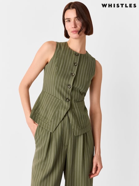 Whistles Lottie Pinstripe Waistcoat (W55195) | 737 LEI