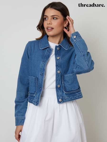 Threadbare Blue Braid Detail Denim 100% Cotton Jacket (W55219) | €50