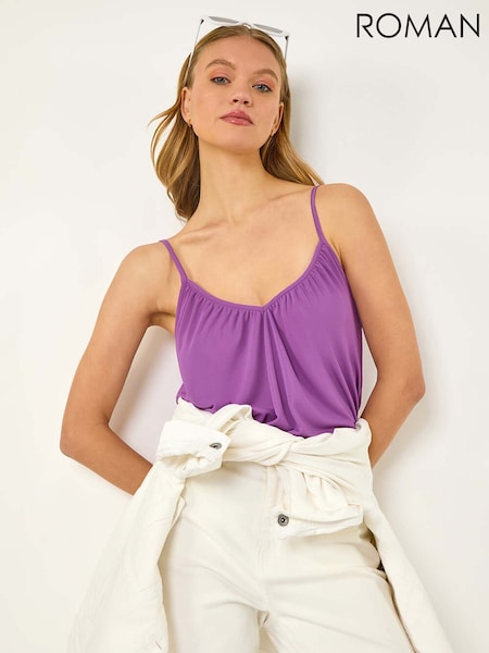 Roman Gathered V-Neck Stretch Vest Top (W55276) | €50