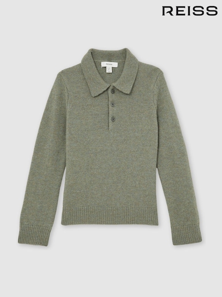 Reiss Sage Green Deansgate 13-14 yrs Wool And Cashmere Polo Jumper (W55365) | €65