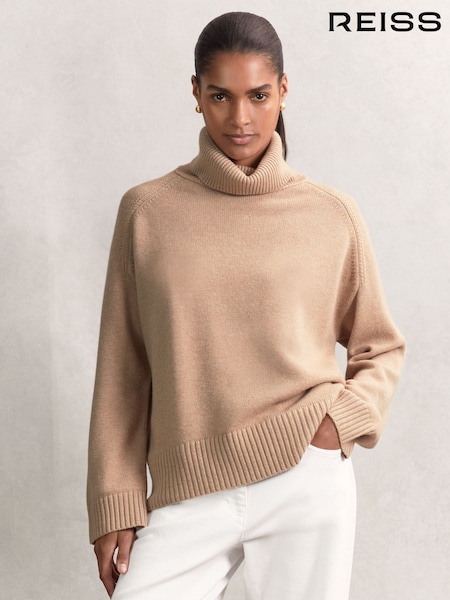 Reiss Camel Brooklyn Wool-Cashmere Roll-Neck Jumper (W55370) | €195