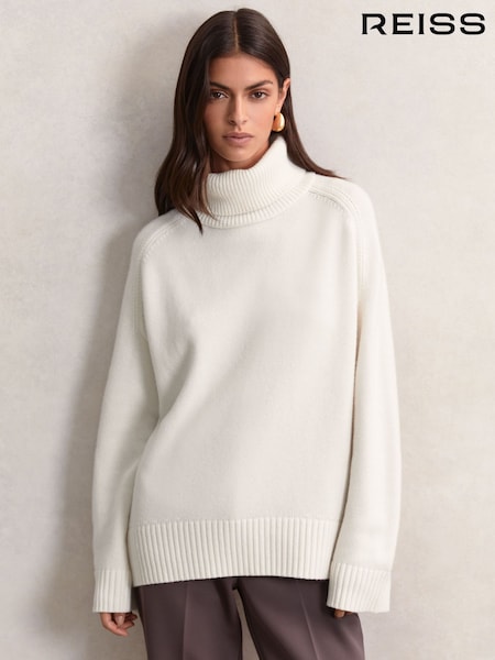 Reiss Cream Brooklyn Wool-Cashmere Roll-Neck Jumper (W55380) | €213