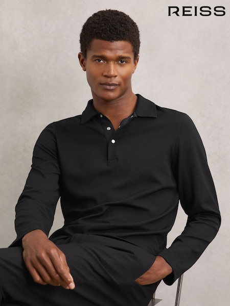 Reiss Black Tivolli Polo Shirt (W55382) | 809 QAR