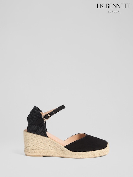 LK Bennett Black Marissa Suede Sandlas (W55390) | €305