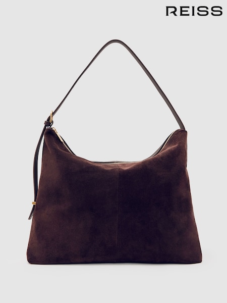 Reiss Burgundy Vigo Grained Leather Tote Bag (W55393) | €320