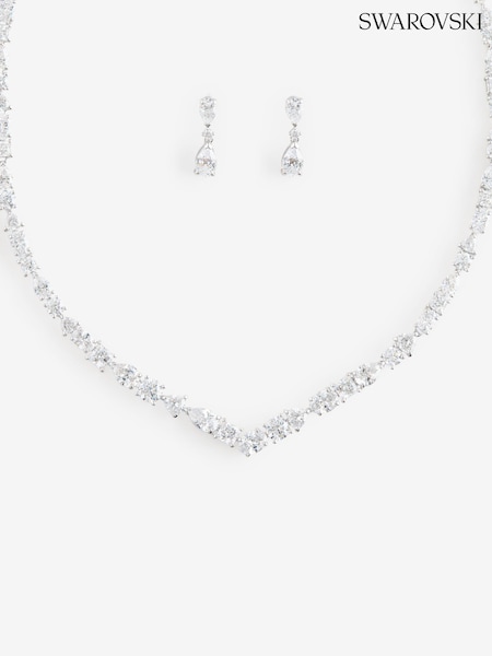 Swarovski Silver Mesmera Mixed Cuts Rhodium Plated Jewellery Set (W55403) | R$ 3.455