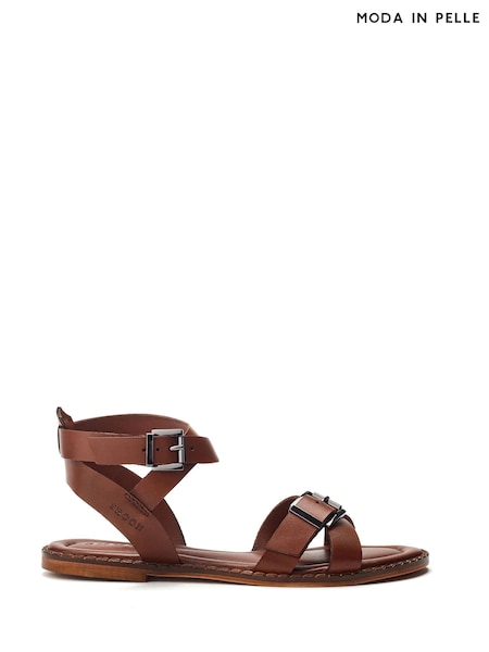 Moda in Pelle Broderie Hem Cheesecloth Sandals (W55423) | R$ 980